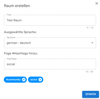 Raum erstellen Raum erstellen